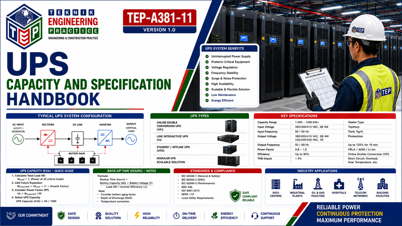 Thumbnail for TEP-A381-11 UPS CAPACITY AND SPECIFICATION HANDBOOK VERSION 1.0